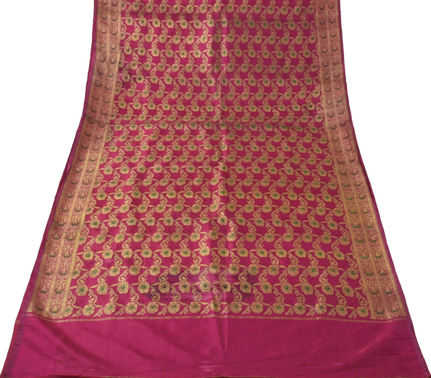 Vintage Heavy Saree Indian Art Silk Zari Woven Brocade Banarasi Scrap Sari