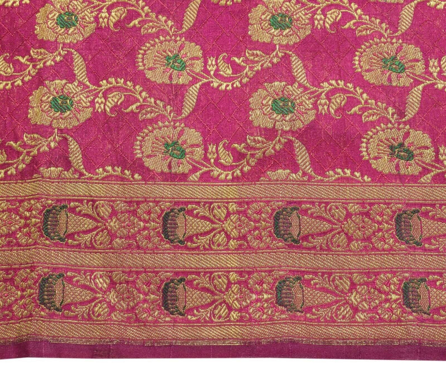 Vintage Heavy Saree Indian Art Silk Zari Woven Brocade Banarasi Scrap Sari