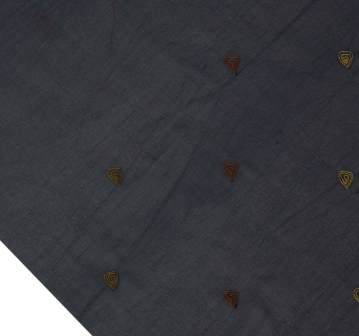 Blend Georgette Silk Vintage Sari Remnant Scrap Fabric for Sewing Craft Blue