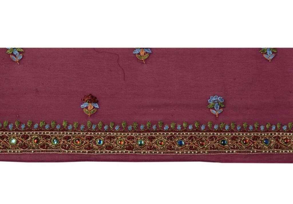 Vintage Saree Sewing Trim Indian Craft Border Hand Embroidered Beaded Lace