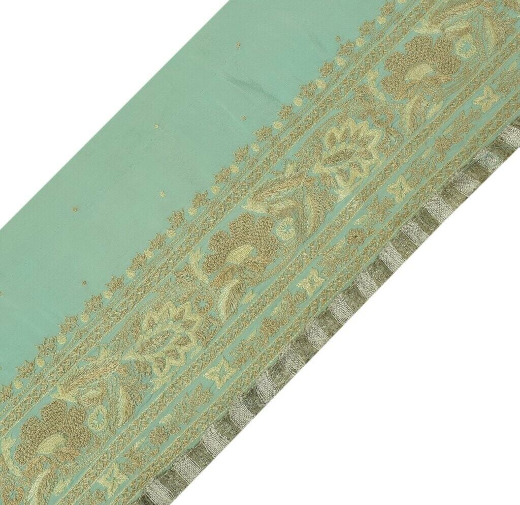 Vintage Sari Border Indian Craft Sewing Trim Embroidered Ribbon Lace Green