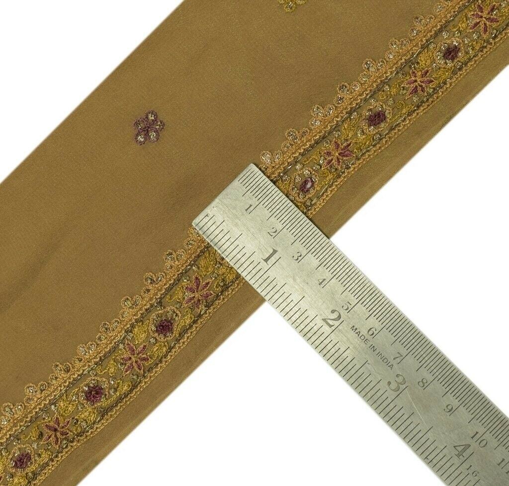 Vintage Sari Border Indian Craft Sewing Trim Hand Embroidered Ribbon Lace