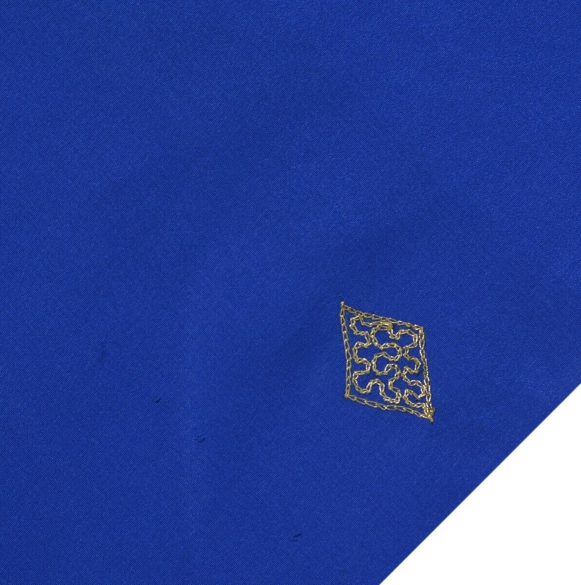 Blend Crepe Silk Royal Blue Vintage Sari Remnant Scrap Fabric for Sewing Craft