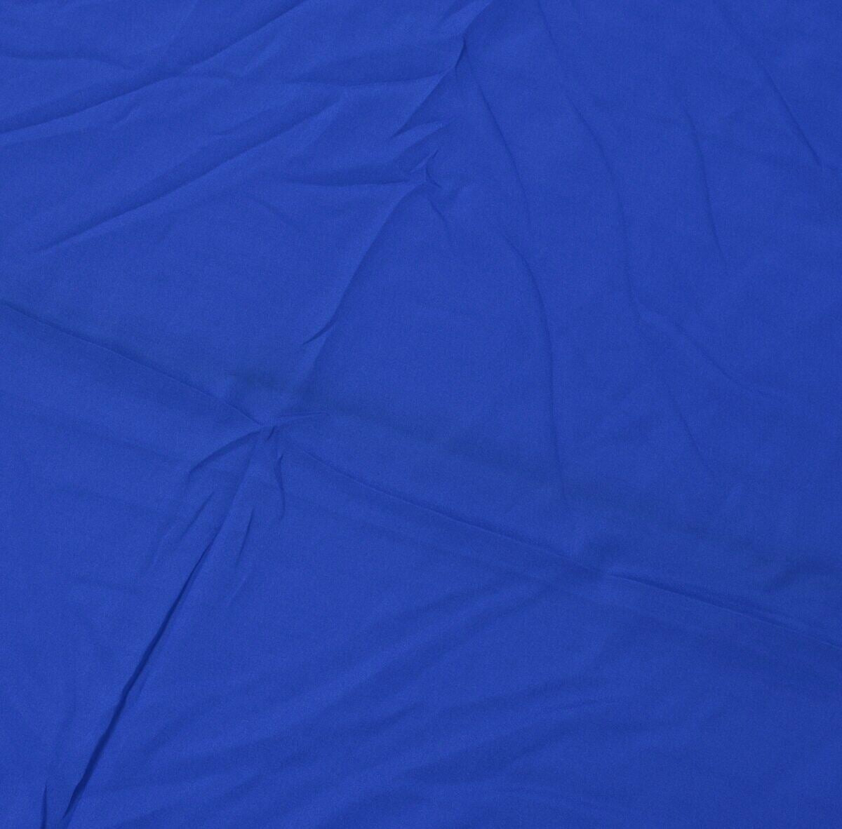 Blend Crepe Silk Blue Vintage Sari Remnant Scrap Fabric for Sewing Craft