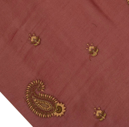 Vintage Saree Remnant Scrap Multi Purpose Design Maroon Craft Fabric Embroidered