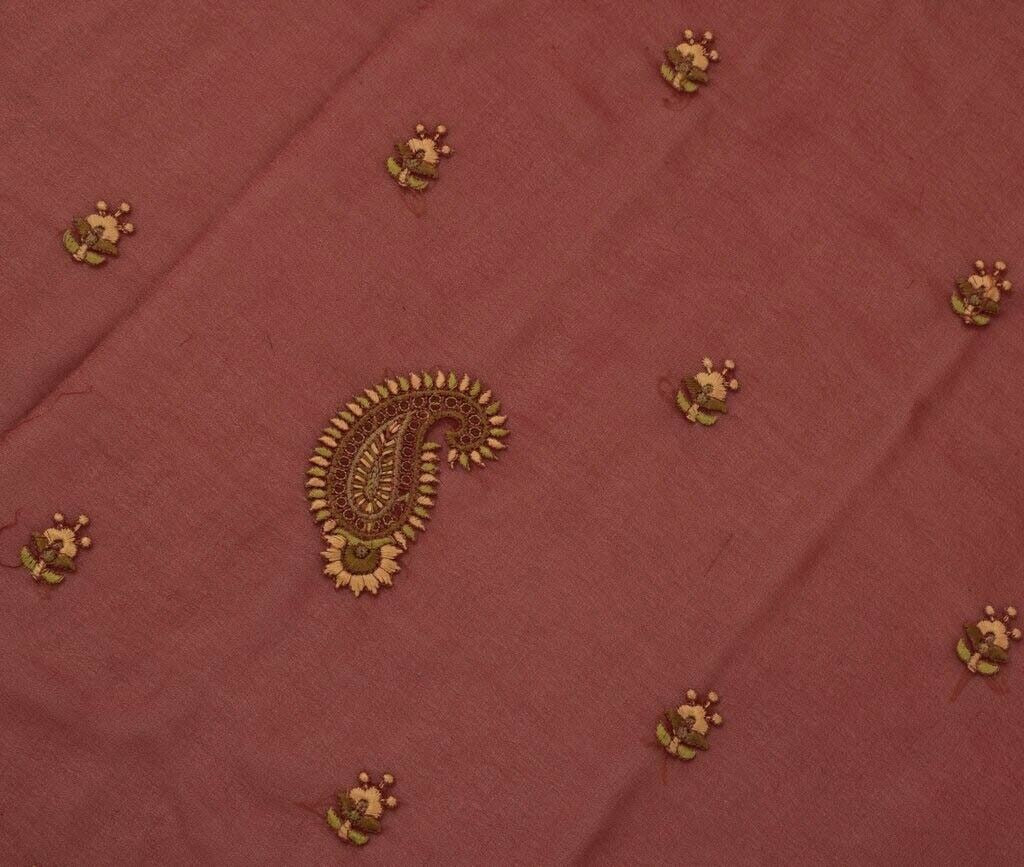 Vintage Saree Remnant Scrap Multi Purpose Design Maroon Craft Fabric Embroidered