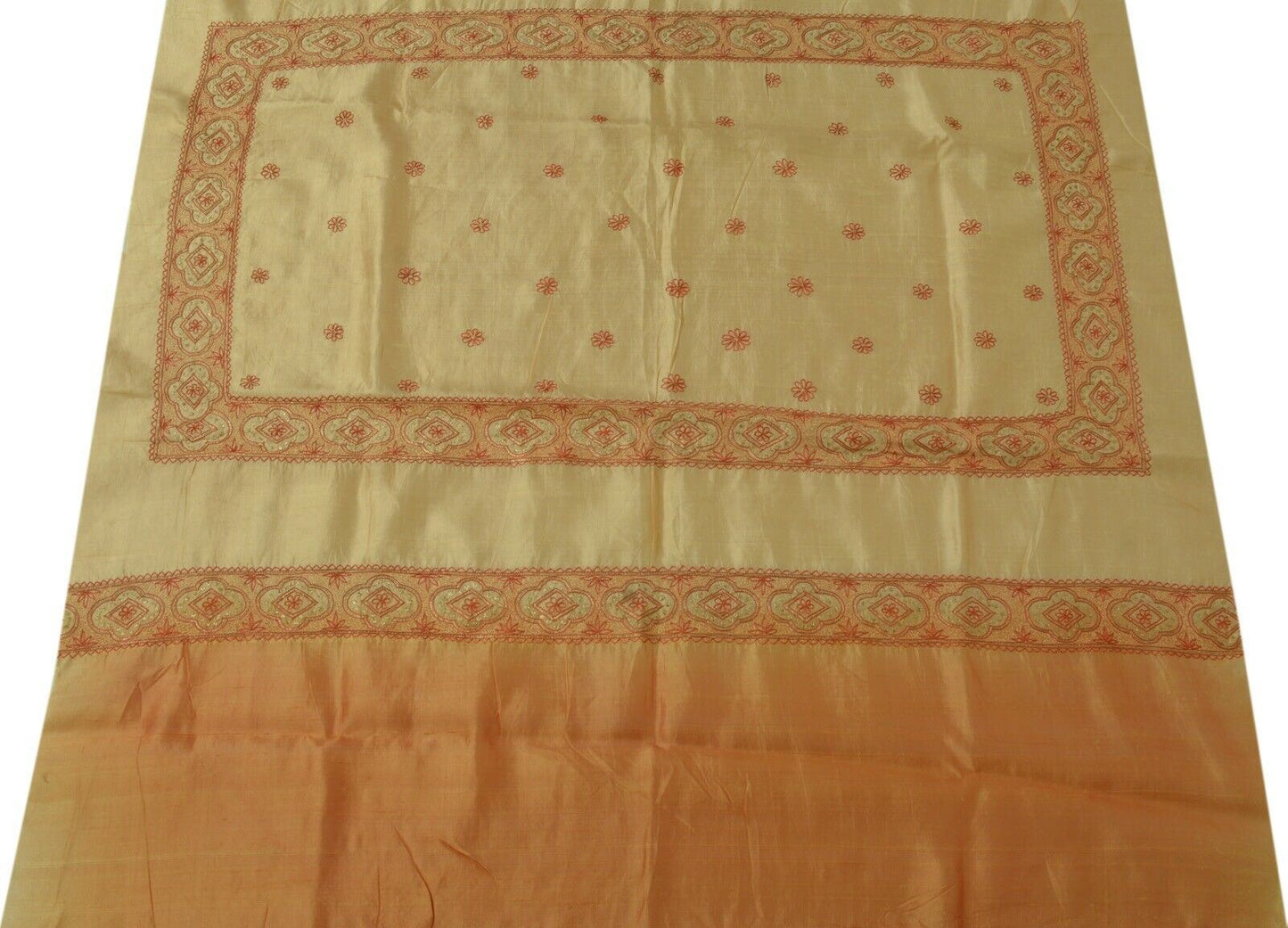 Vintage Saree Remnant Scrap Multi Purpose Craft Zari Embroidered Fabric