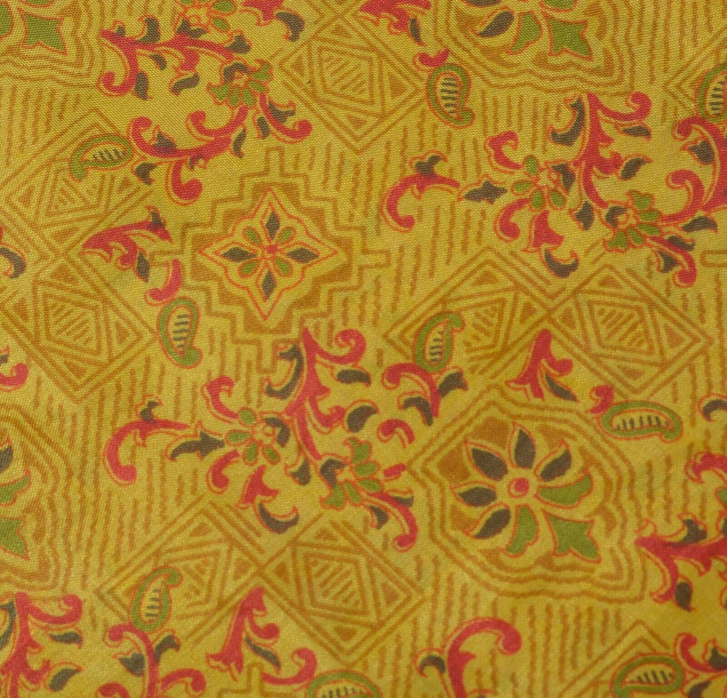 Vintage Indian Art Silk Scrap Saree Printed Craft Sari Remnant Craft Fabric