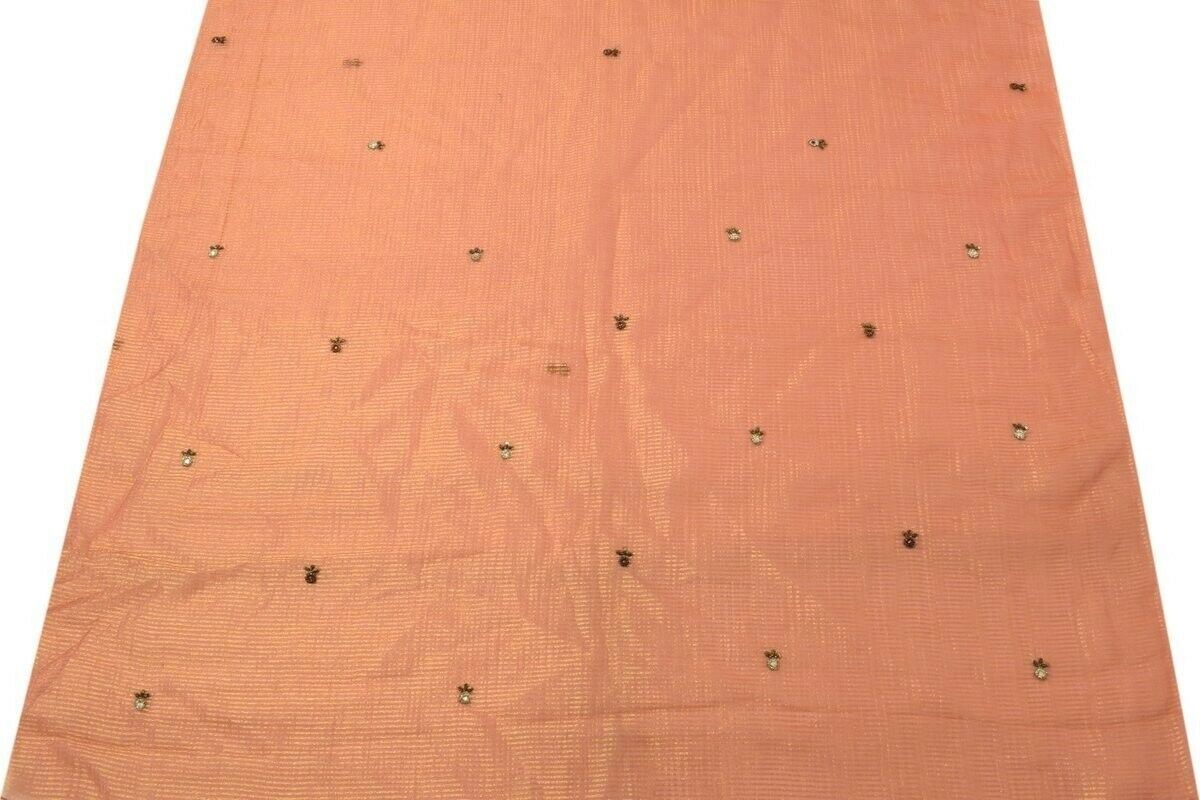 Indian Art Silk Zari Woven Vintage Sari Remnant Scrap Fabric for Sewing Craft