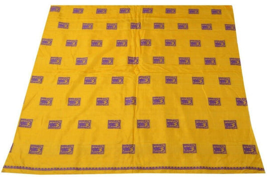 Vintage Saree Multi Purpose Fabric Piece for Sew Craft Woven Baluchuri Gold