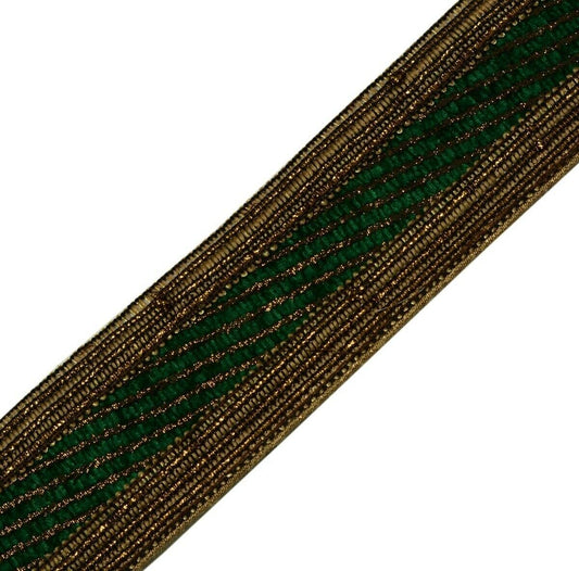 Vintage Saree Border Indian Craft Trim Woven Sewing Green Ribbon Lace