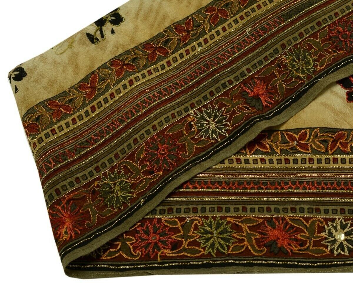 Vintage Saree Border Indian Craft Trim Printed Embroidered Sewing Ribbon Lace