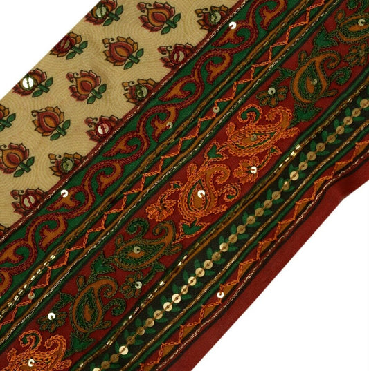 Vintage Saree Border Indian Craft Trim Beaded Embroidered Sewing Ribbon Lace