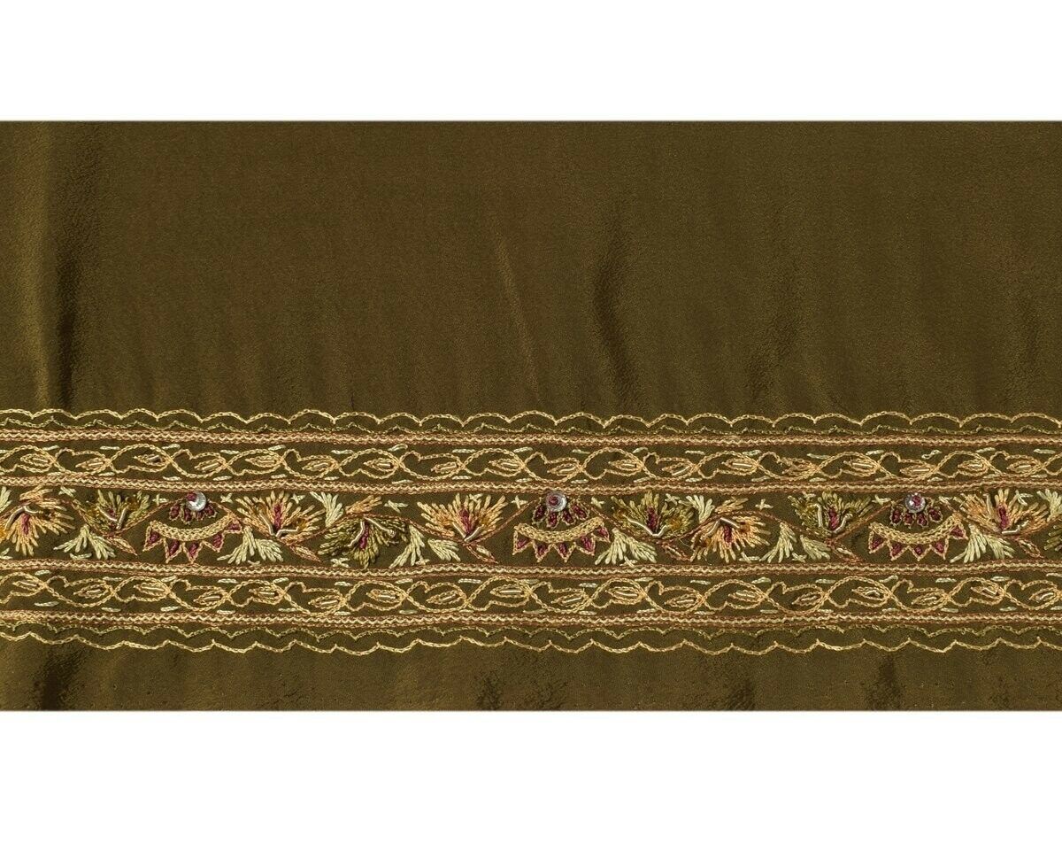 Vintage Sari Border Indian Craft Trim Hand Beaded Embroidered Ribbon Lace