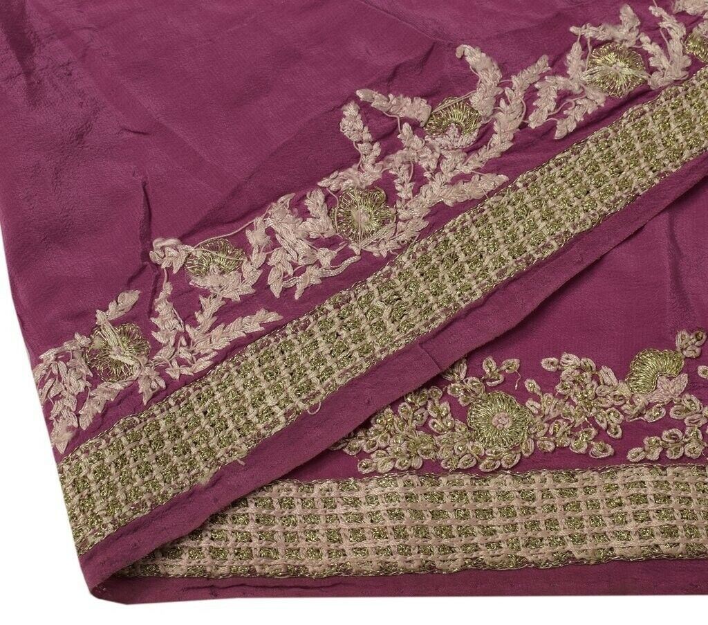 Vintage Sari Border Indian Craft Sewing Trim Hand Embroidered Lace Magenta