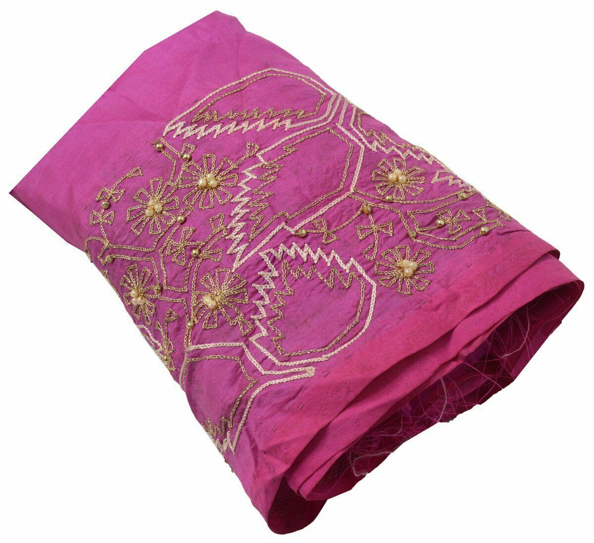 Vintage Saree Border Indian Craft Trim Antique Embroidered Ribbon Lace Magenta