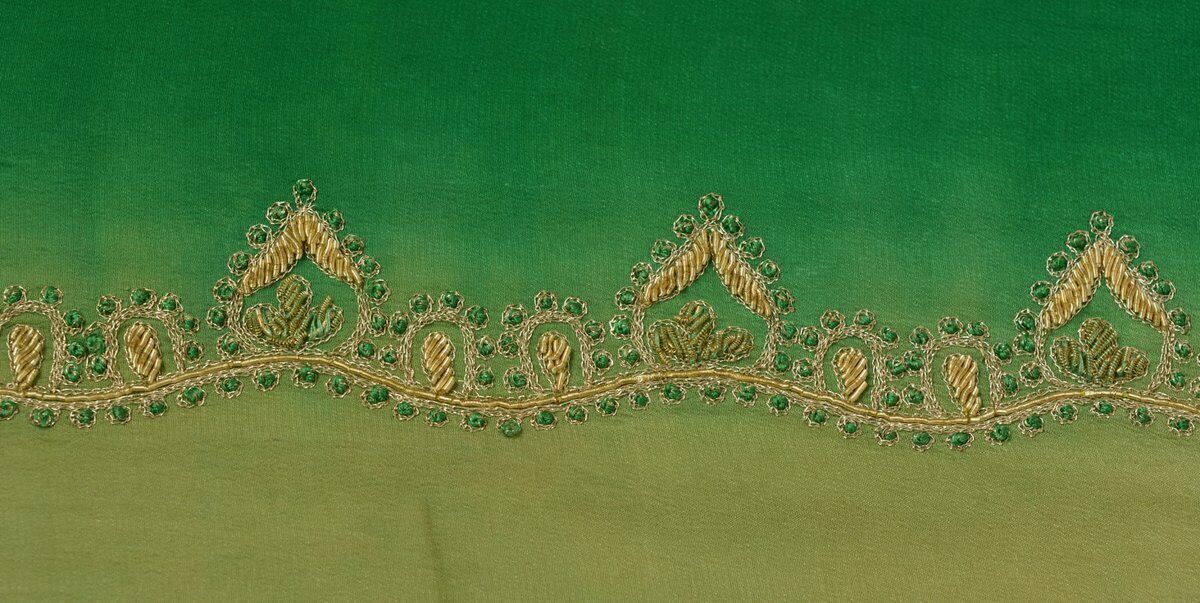 Vintage Saree Border Indian Craft Trim Antique Hand Beaded Zardozi Ribbon Lace