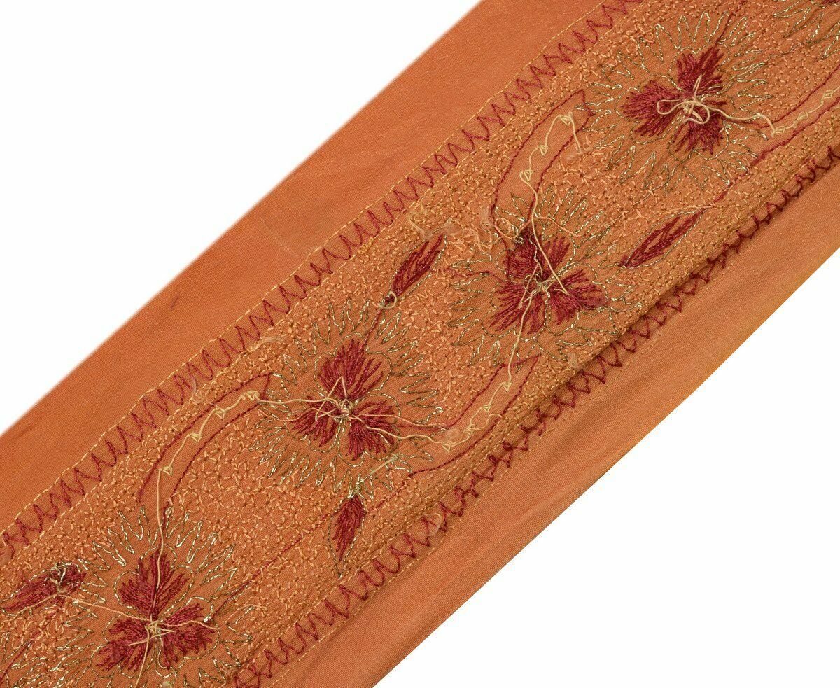 Antique Vintage Saree Border Indian Craft Trim Embroidered Beaded Lace Ribbon