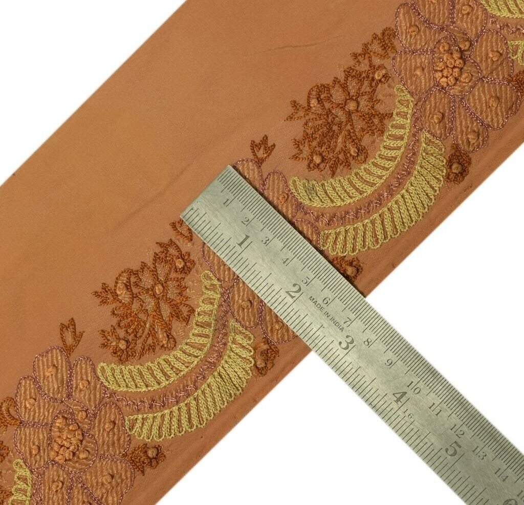 Vintage Sari Border Indian Craft Sewing Trim Hand Embroidered Ribbon Lace