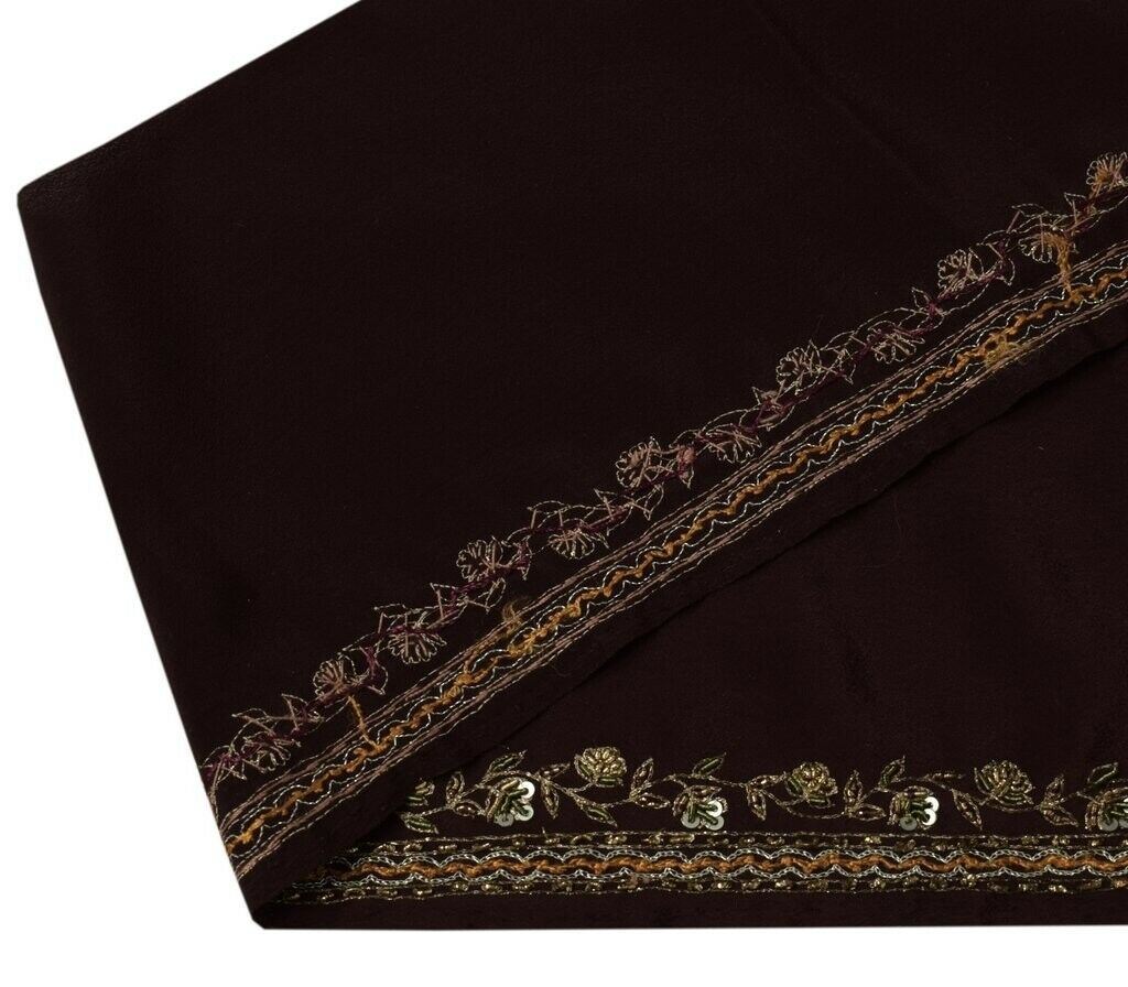 Vintage Sari Border Indian Craft Trim Hand Beaded Embroidered Ribbon Lace Garnet