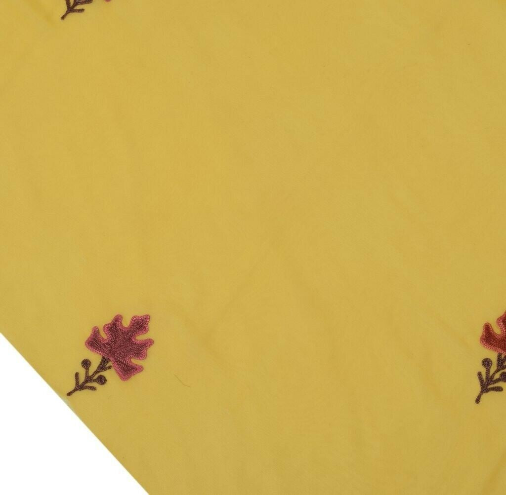 Blend Georgette Silk Vintage Sari Remnant Scrap Fabric for Sewing Craft Yellow