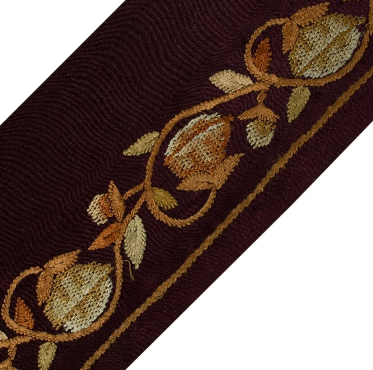 Vintage Sari Border Indian Craft Sewing Trim Hand Embroidered Edging Ribbon Lace