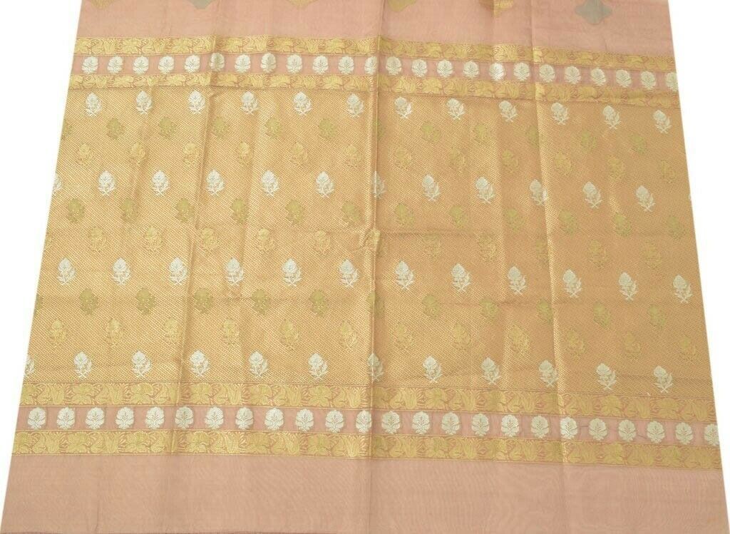 Vintage Saree Remnant Scrap Multi Purpose Woven Pure Silk Craft Design Fabric