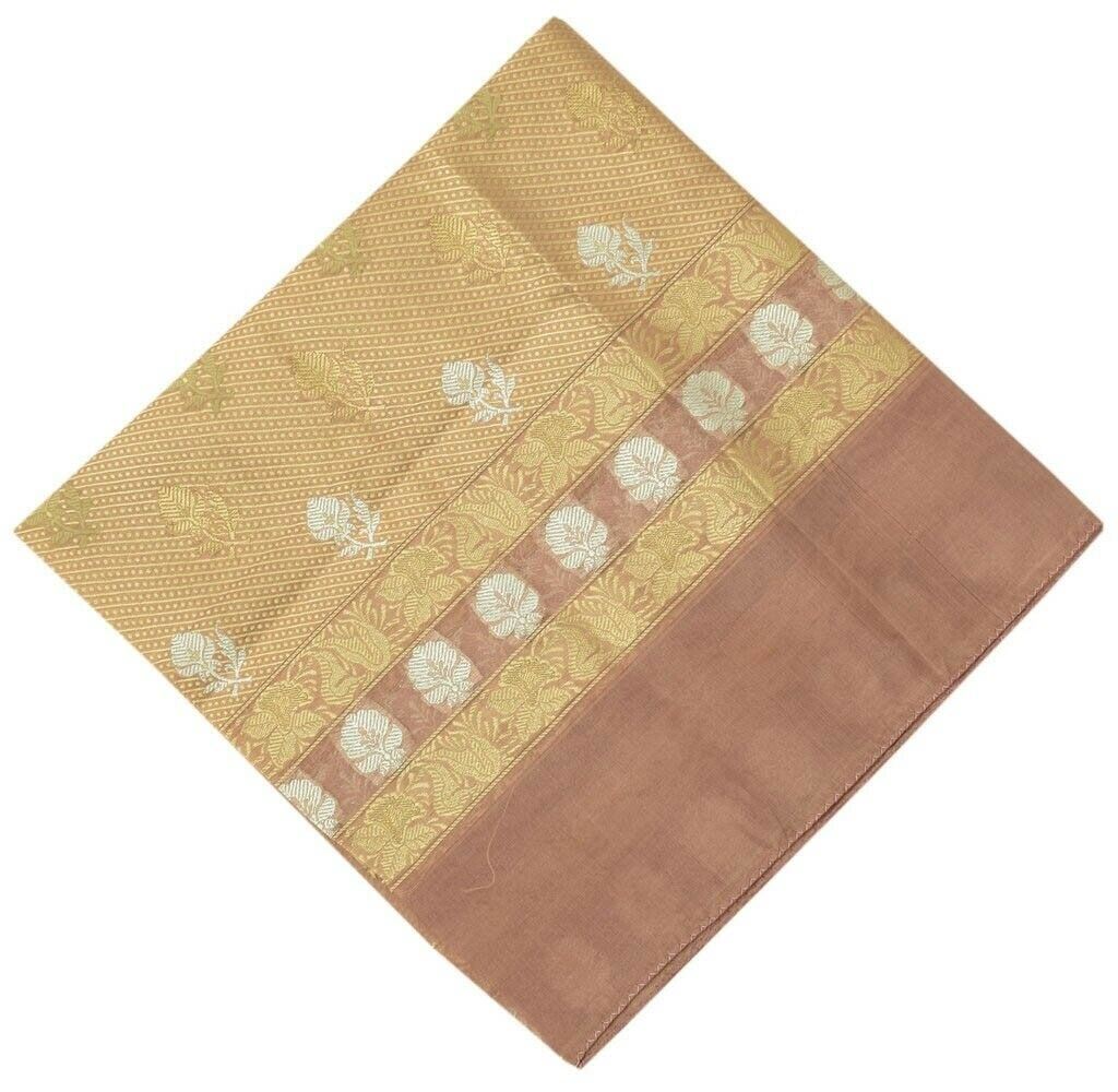 Vintage Saree Remnant Scrap Multi Purpose Woven Pure Silk Craft Design Fabric