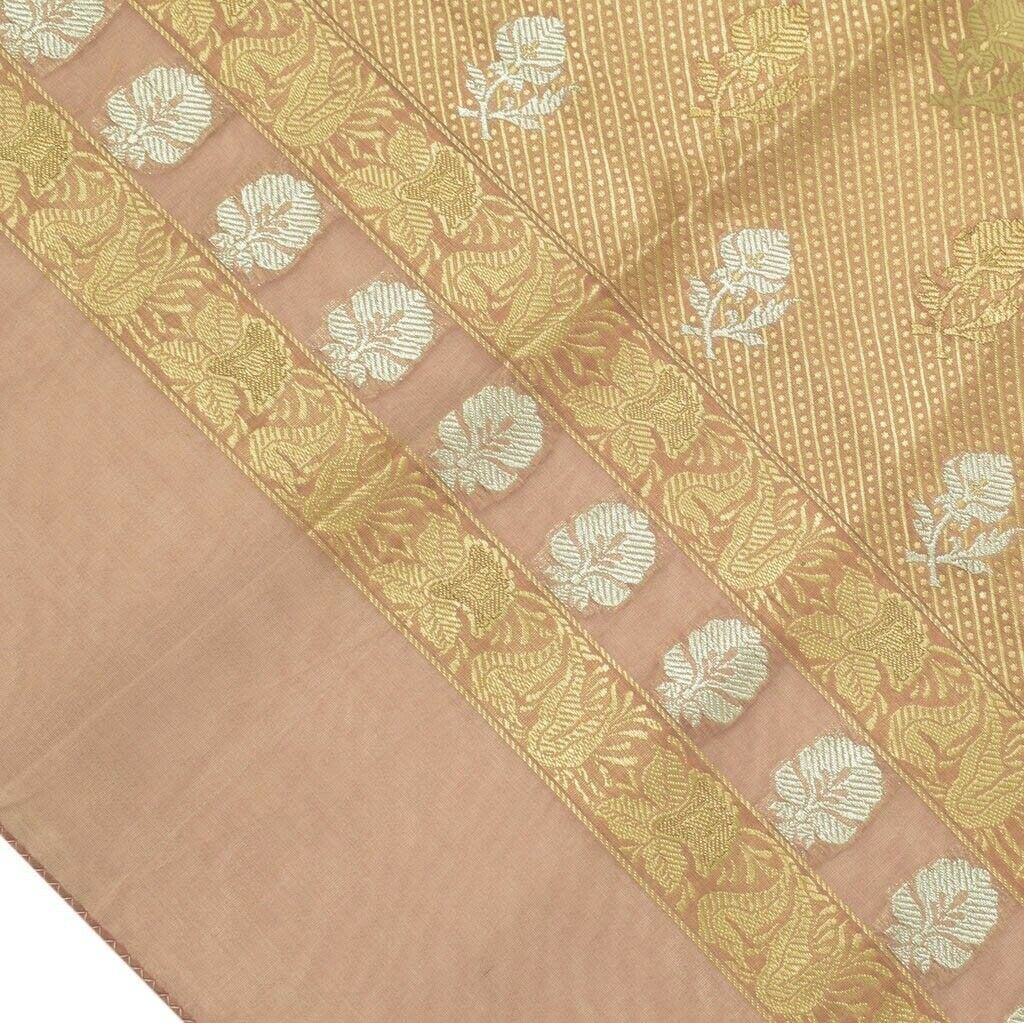 Vintage Saree Remnant Scrap Multi Purpose Woven Pure Silk Craft Design Fabric