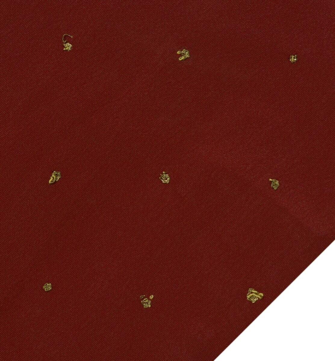 Blend Crepe Silk Maroon Vintage Sari Remnant Scrap Fabric for Sewing Craft