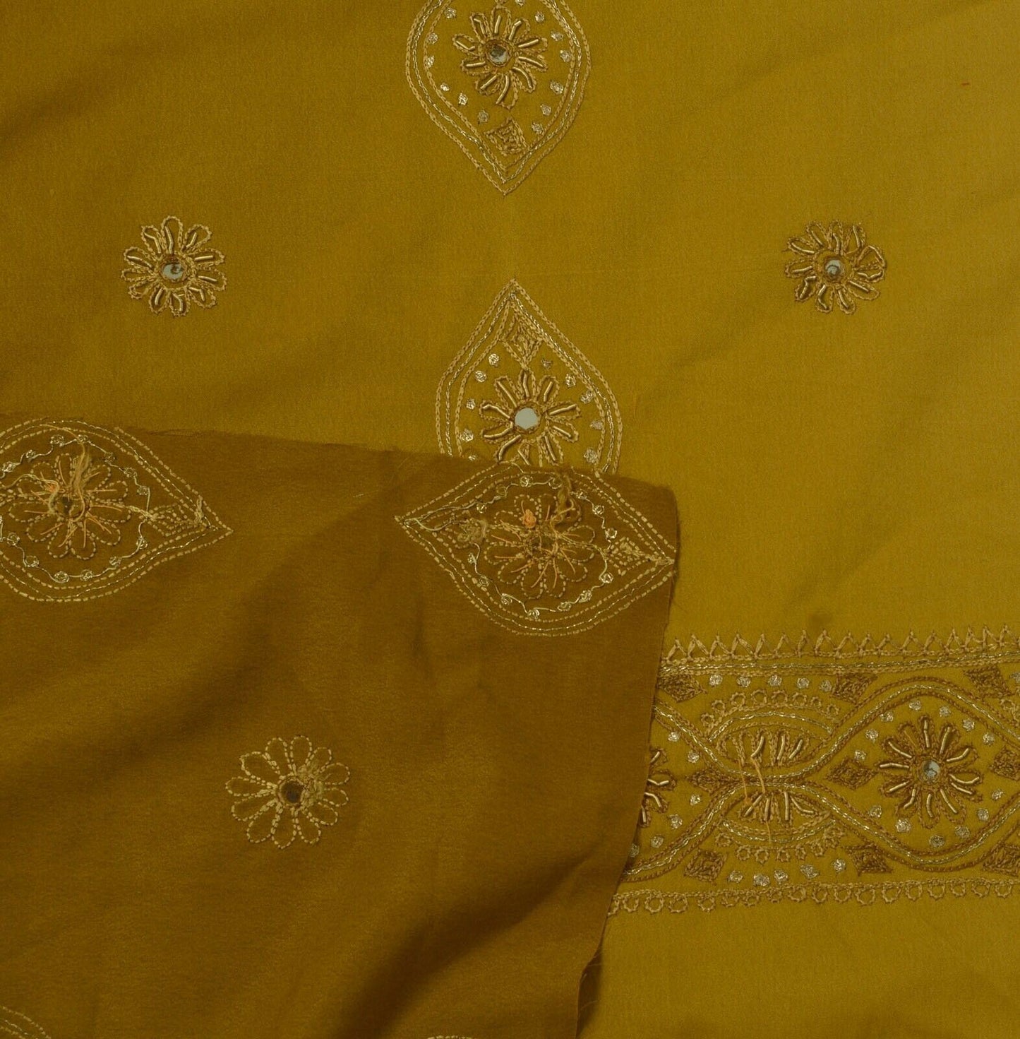 Vintage Saree Remnant Scrap Multi Purpose Craft Zari Zardozi Embroidered Fabric