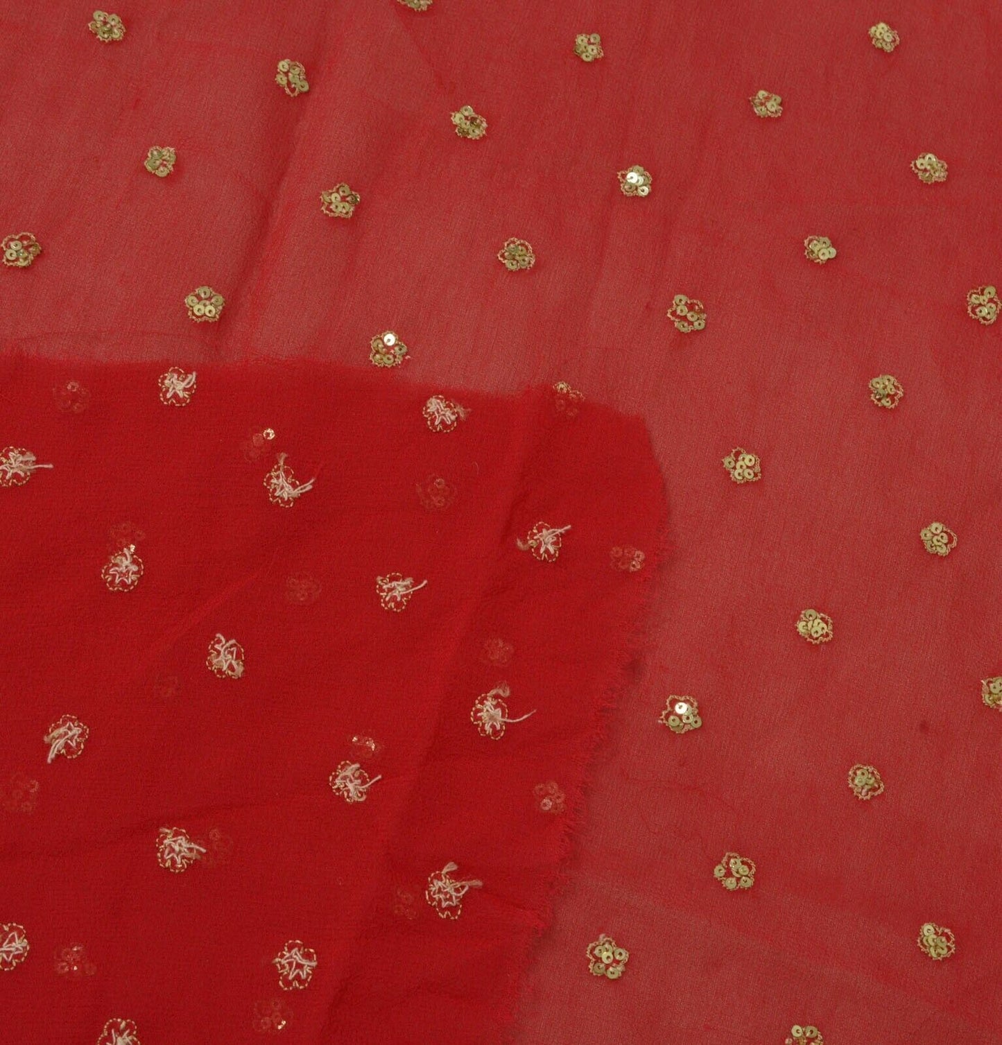 Vintage Saree Remnant Scrap Multi Purpose Craft Sequins Embroidered Fabric