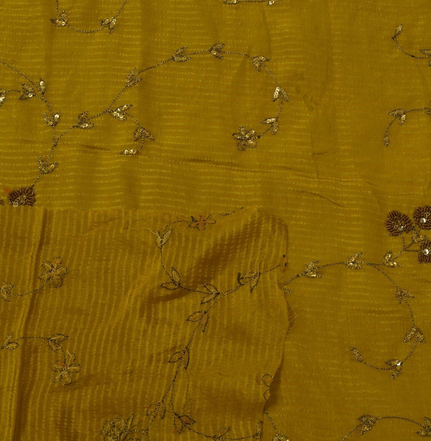 Vintage Saree Remnant Scrap Multi Purpose Craft Zari Woven Embroidered Fabric