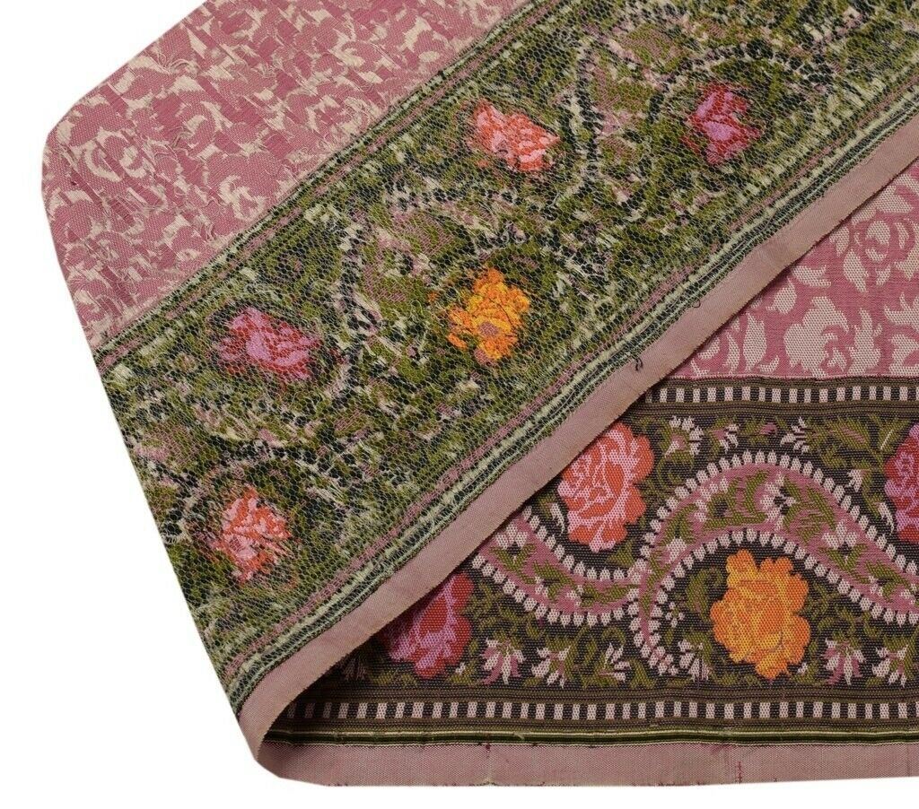 3.5" W Vintage Sari Border Indian Craft Sewing Trim Woven Floral Ribbon Lace