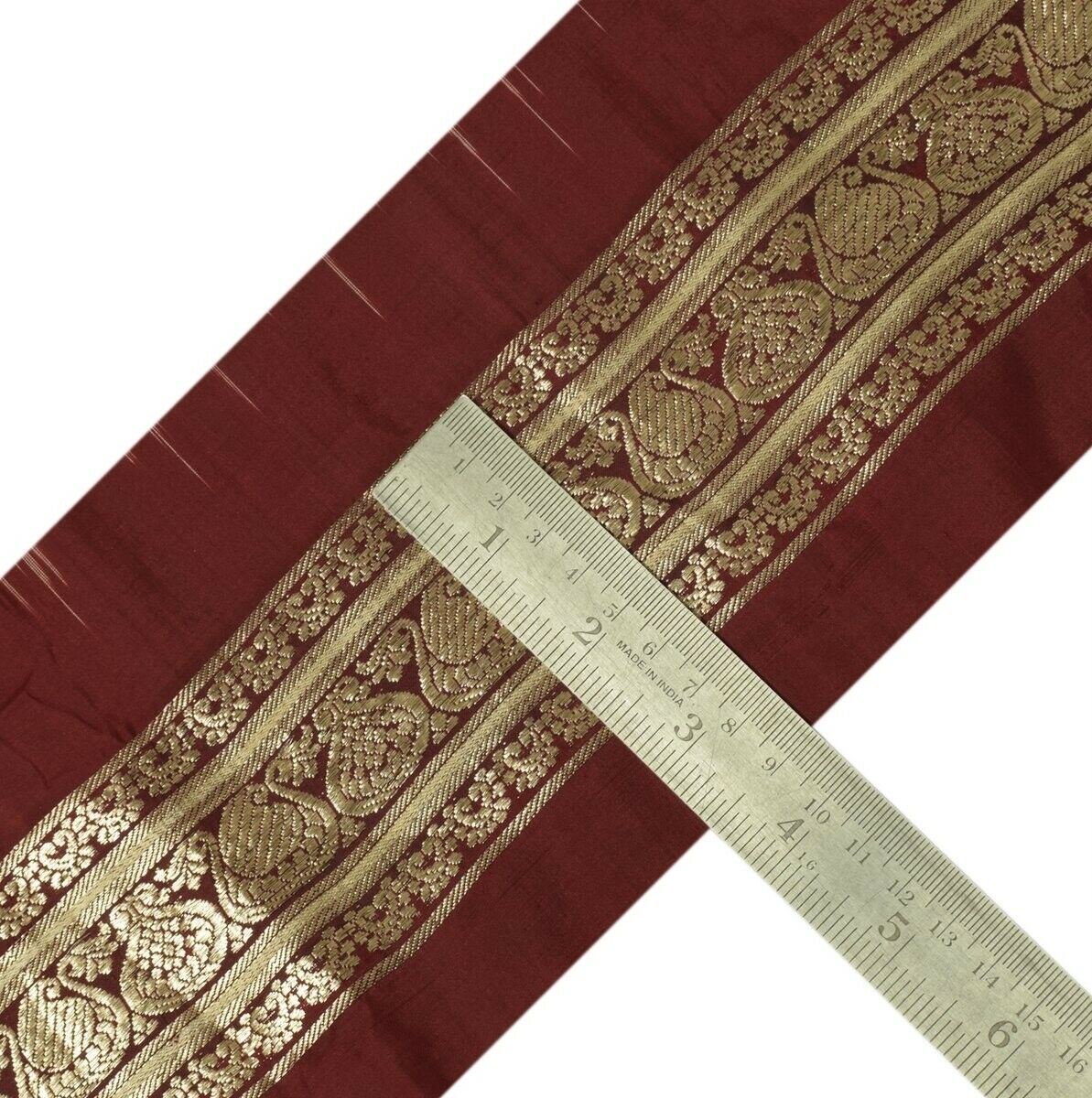 Vintage Sari Border Indian Craft Trim Woven Zari Brocade Banarasi Ribbon Lace