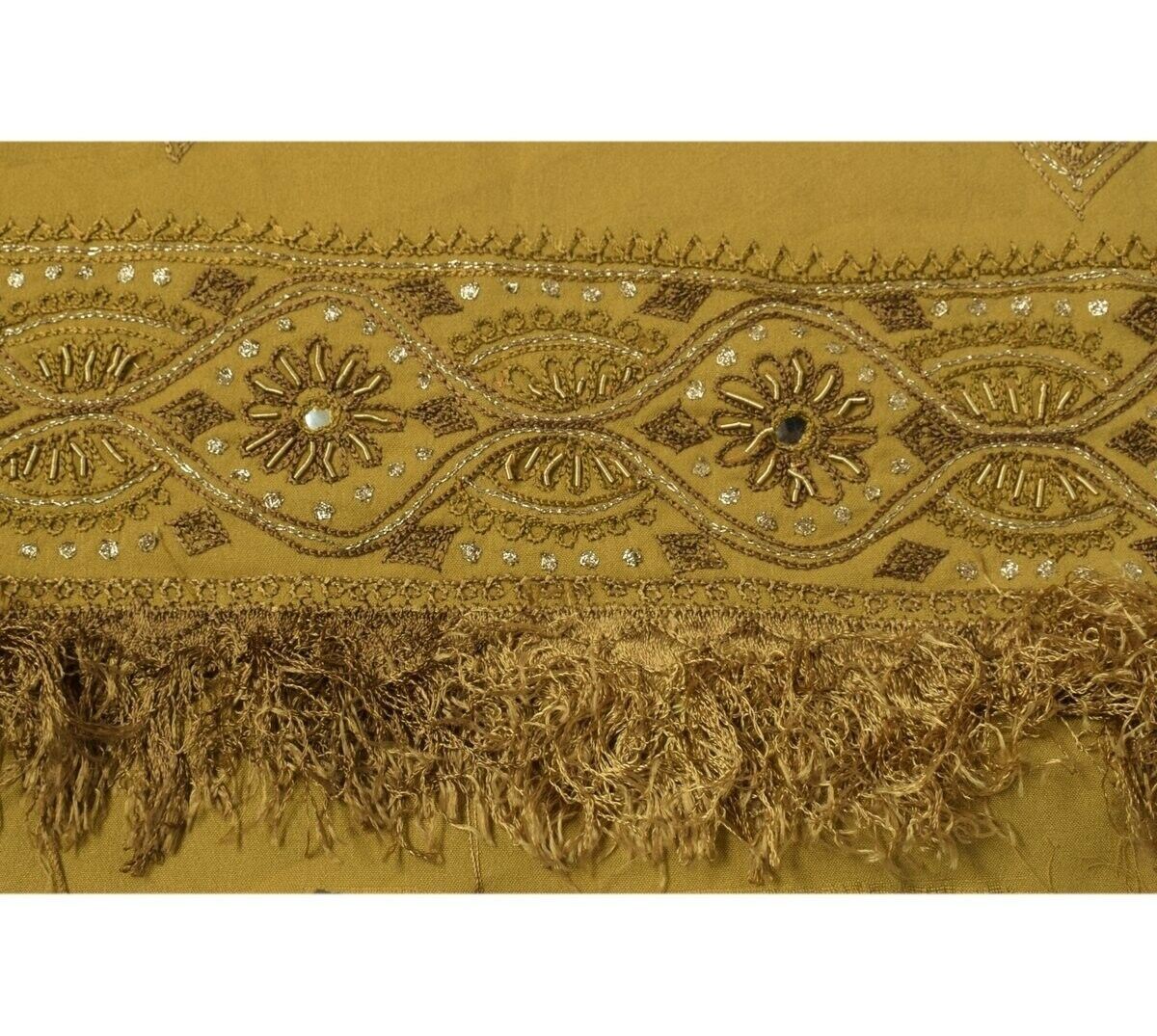 Vintage Sari Border Indian Craft Trim Hand Beaded Embroidered Ribbon Lace