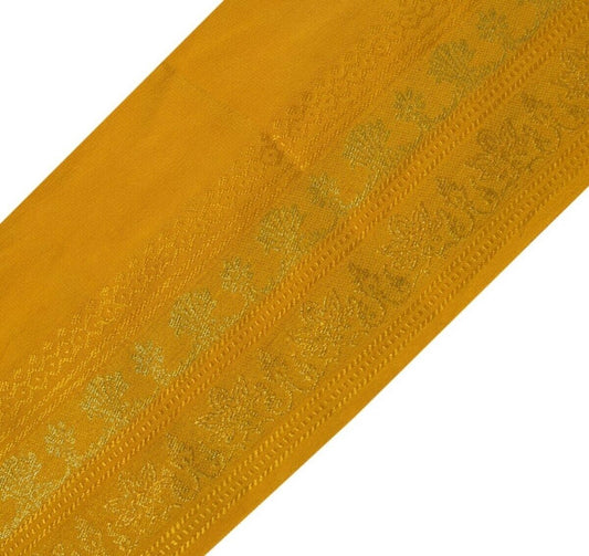 Vintage Sari Border Indian Craft Trim Woven Mustard Sewing Ribbon Lace