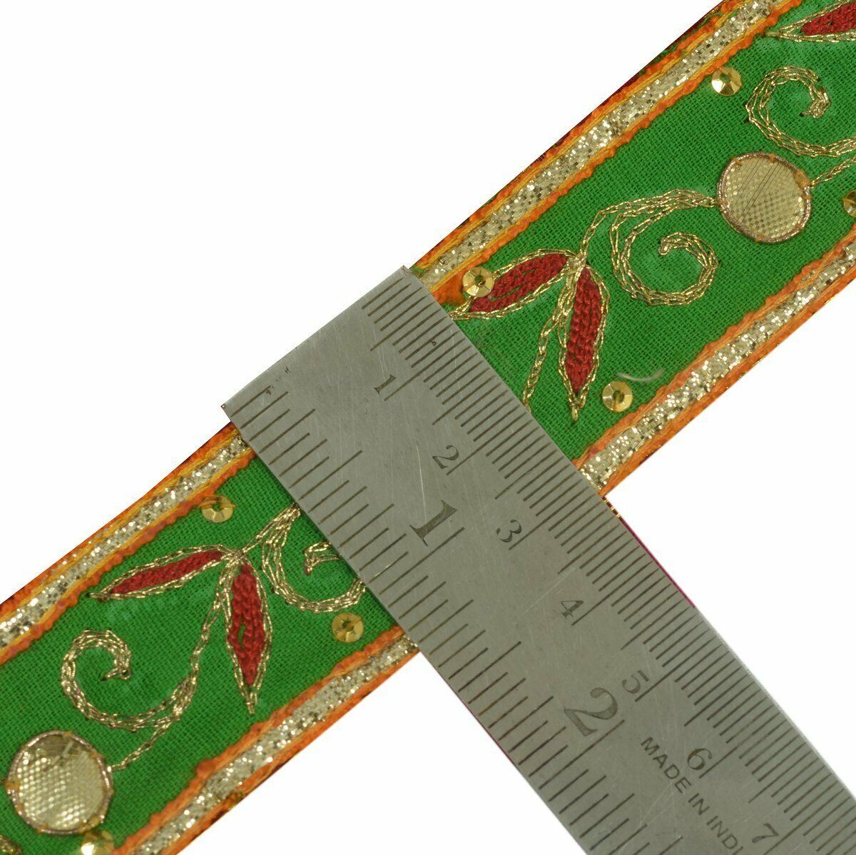 Vintage Saree Border Craft Trim Antique Lace Hand Beaded Gota Patti Ribbon