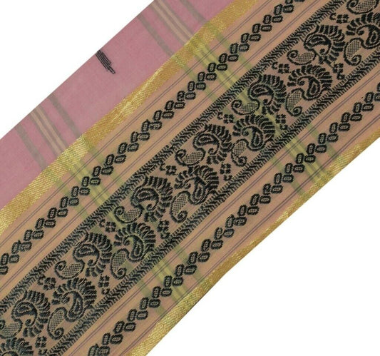 5" W Vintage Sari Border Indian Craft Sewing Trim Woven Pure Cotton Ribbon Lace