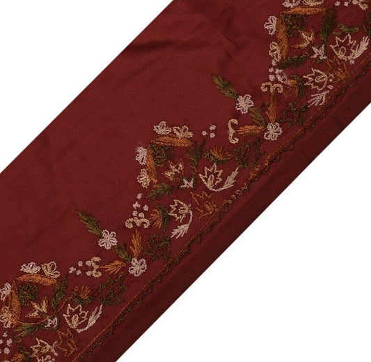 Vintage Sari Border Indian Craft Sewing Trim Embroidered Ribbon Lace Maroon