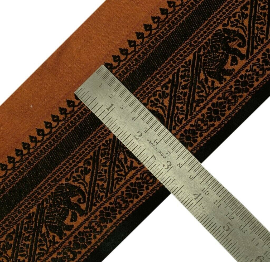 Vintage Sari Border Indian Craft Sewing Trim Woven Elephant Ribbon Lace