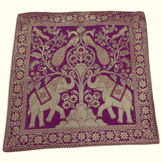 Art Silk Woven Zari Brocade Table Mat Multi Purpose Fabric Magenta