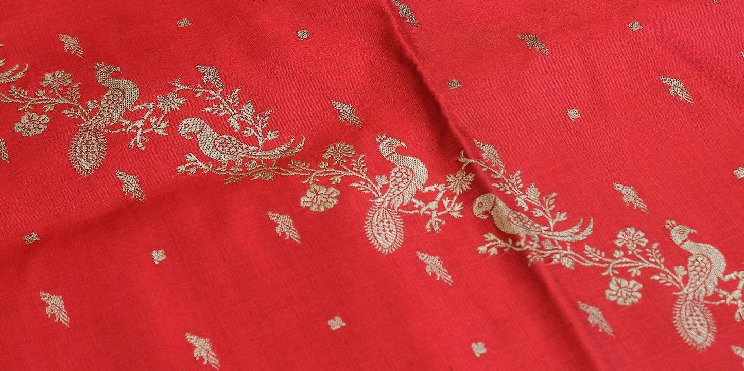 Indian Art Silk Heavy Banarasi Saree Woven Zari Brocade Ethnic Sari Peach