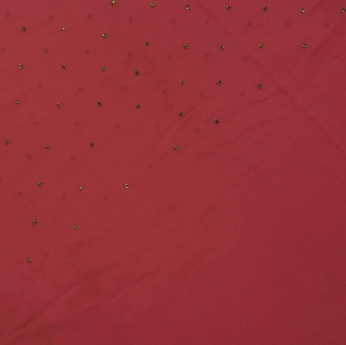 Blend Georgette Silk Magenta Vintage Sari Remnant Scrap Fabric for Sewing Craft