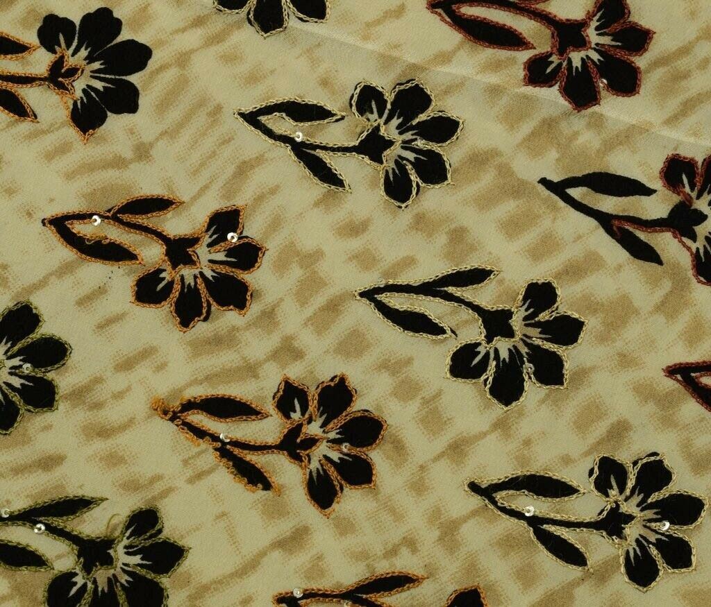 Vintage Saree Remnant Scrap Multi Purpose Printed Embroidered Craft Fabric
