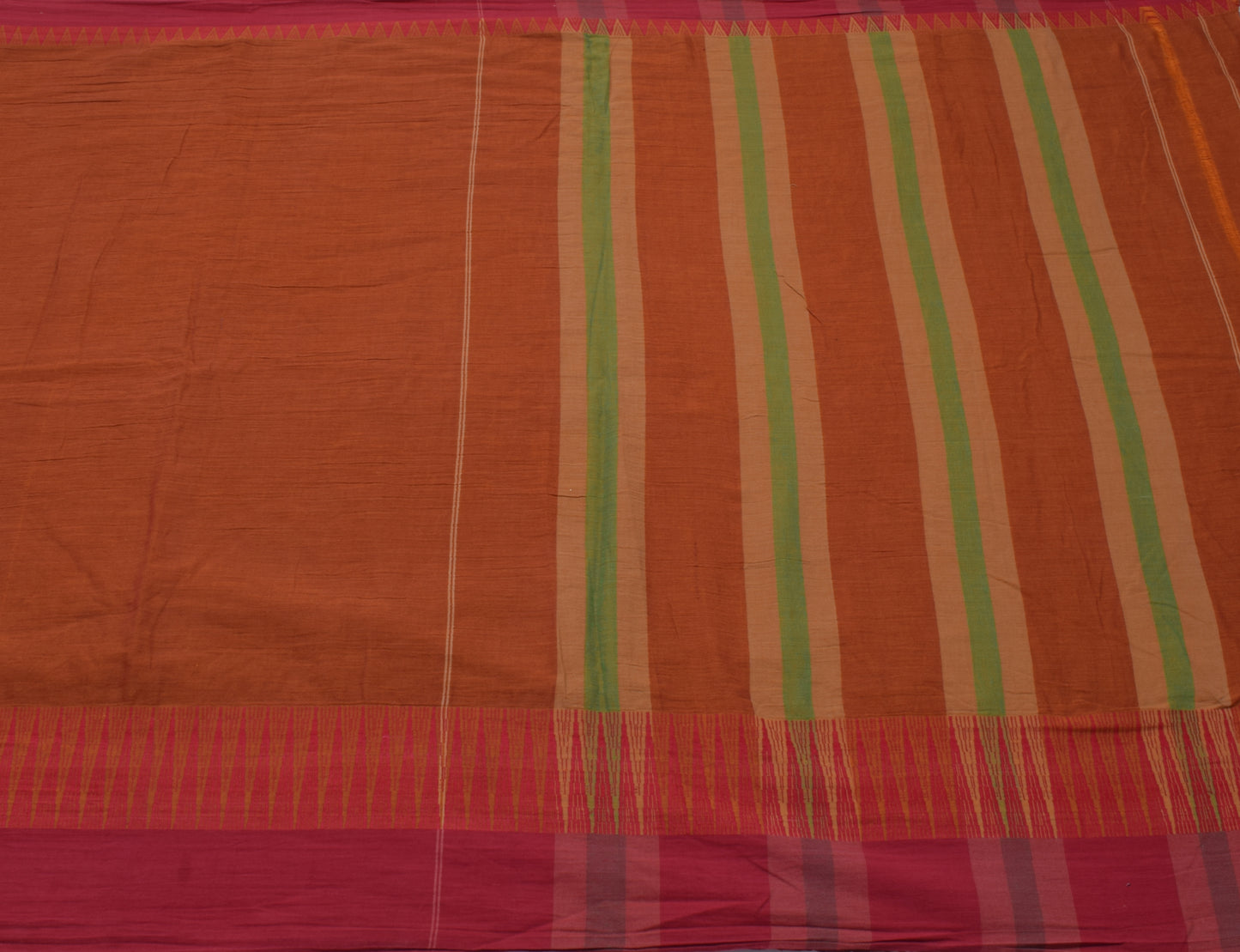 Sushila Vintage Rust Scrap Saree 100% Pure Cotton Sari 5 Yard Craft Fabric