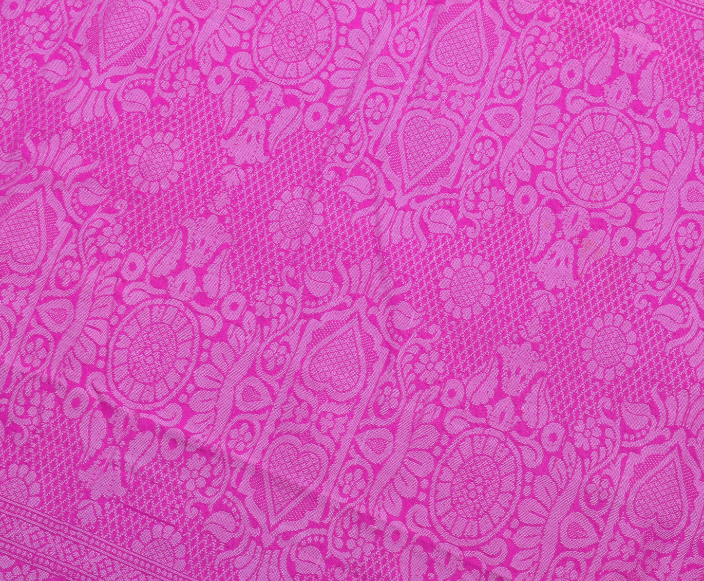 Sushila Vintage Indian Magenta Scrap Saree Pure Georgette Silk Woven Sari Fabric