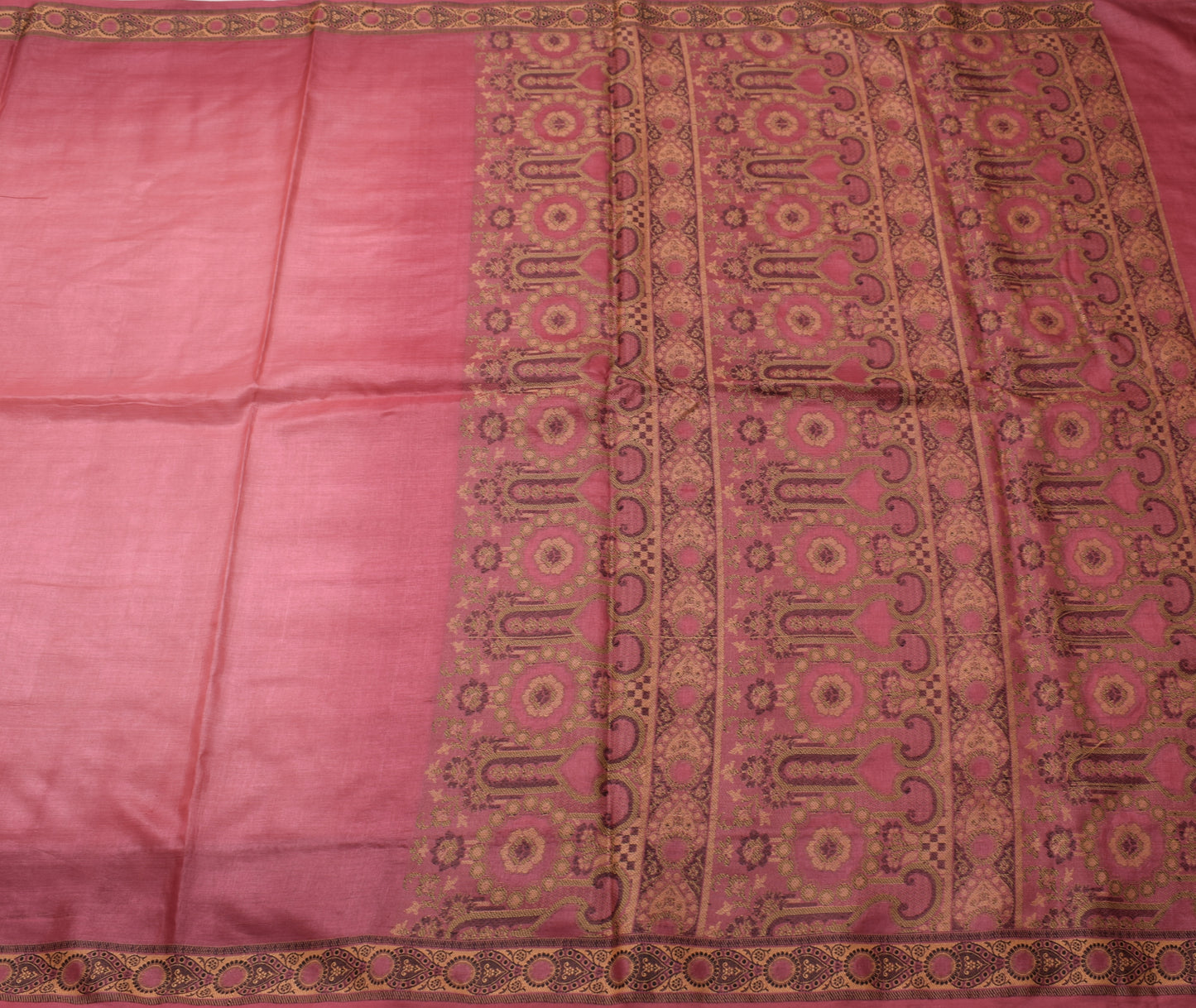 Sushila Vintage Indian Scrap Saree 100% Pure Silk Woven Floral Sari Craft Fabric