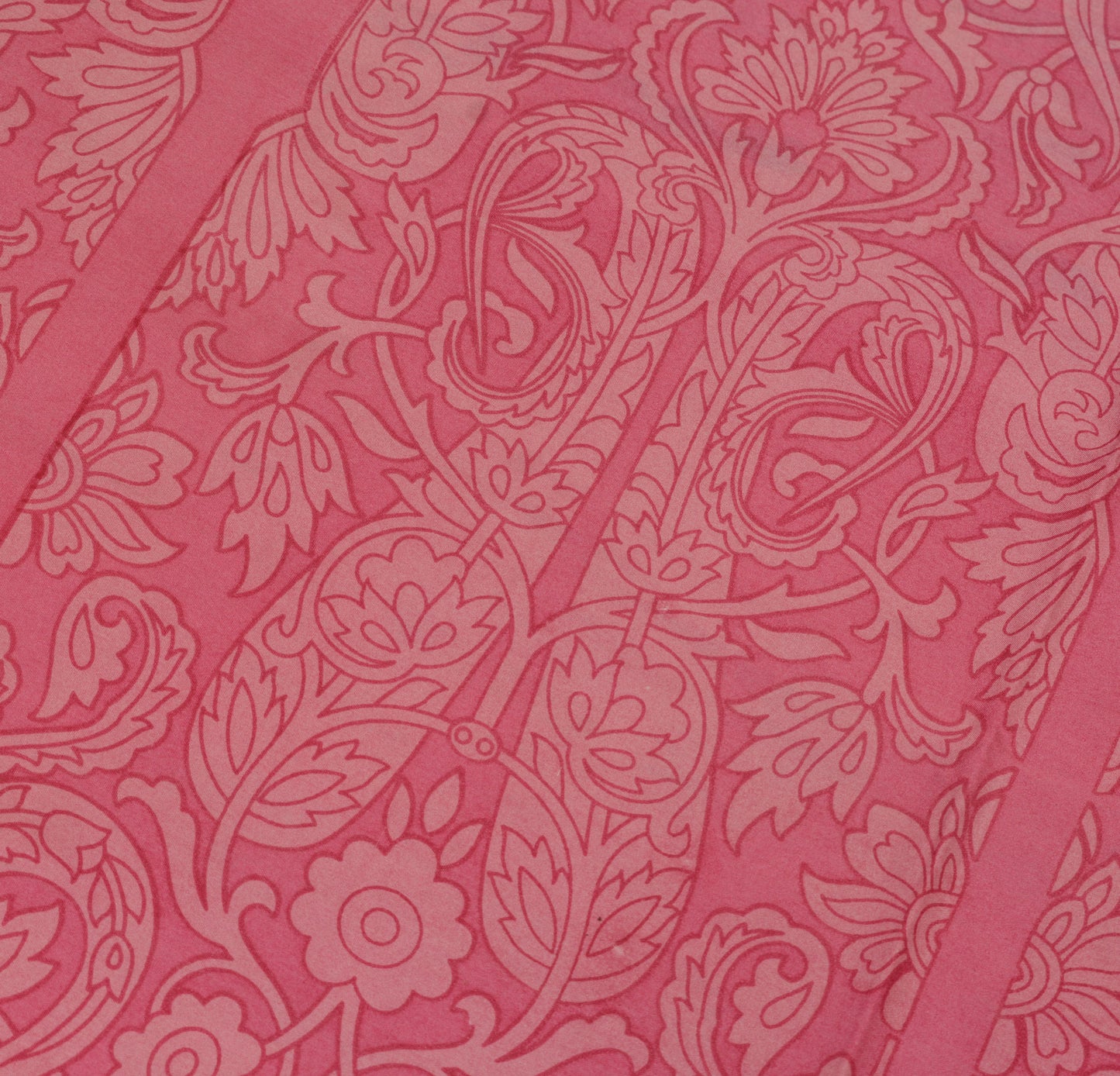 Sushila Vintage Pink Scrap Saree 100% Pure Silk Printed Paisley Craft Fabric