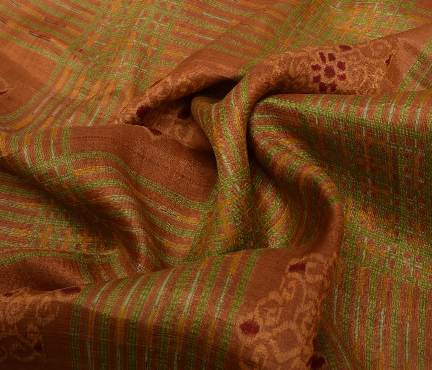 Sushila Vintage Indian Scrap Saree 100% Pure Silk Printed Floral Sari Fabric